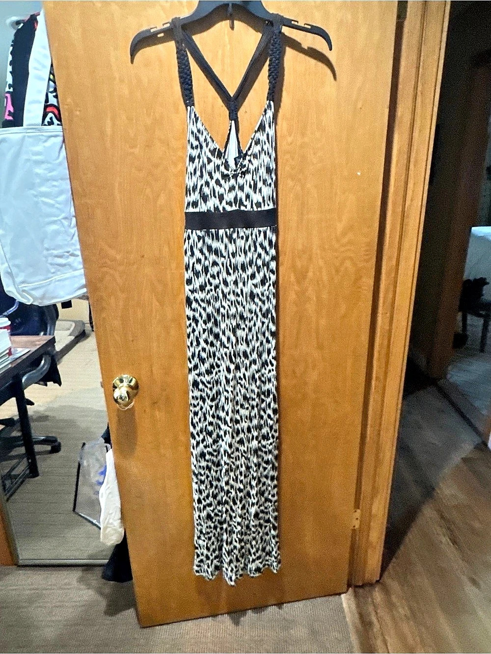 Banana Republic Abstract Maxi Dress in Black & White Size med Like New